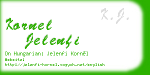 kornel jelenfi business card