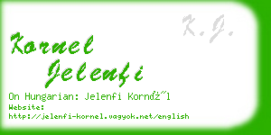 kornel jelenfi business card